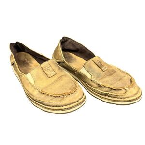Ariat Cruiser Womens 7B Distressed Tan Leather Slip On Moc Toe Loafers‎ Shoes